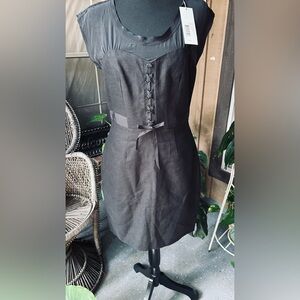 Rebecca Taylor Lace Me Up Dress 
Color-Steel
Size-6
NWT